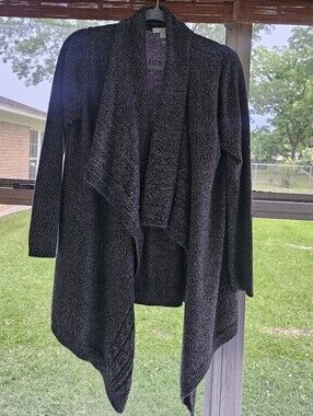 New York & Co. Cozy Open-Front Draped Cardigan - Dark Gray - Women's Size M